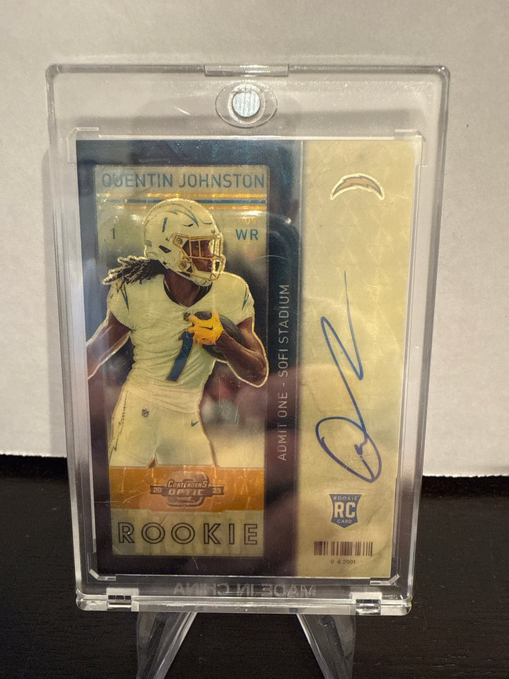 Quentin Johnston 2023 Panini Contenders Optic Rookie Ticket Gold Vinyl 1/1 Superfractor Auto