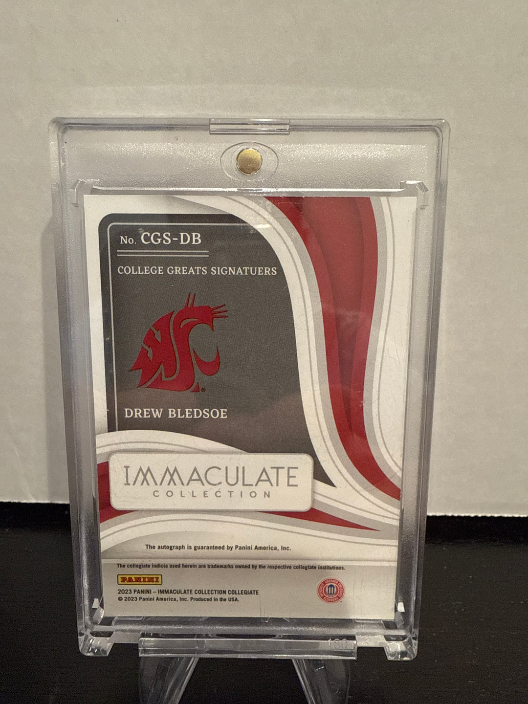 Drew Bledsoe 2023 Panini Immaculate Collegiate College Greats Auto, 14/49