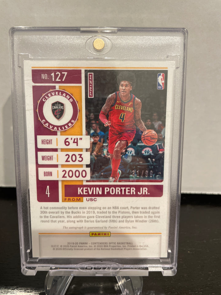 Kevin Porter Jr 2019-2020 Panini Contenders Optic Rookie Ticket Auto Blue, 31/99