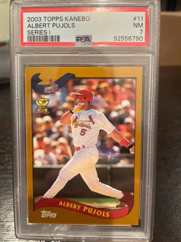 Albert Pujols 2003 Topps Series 1 Kanebo Rookie Cup, PSA 7