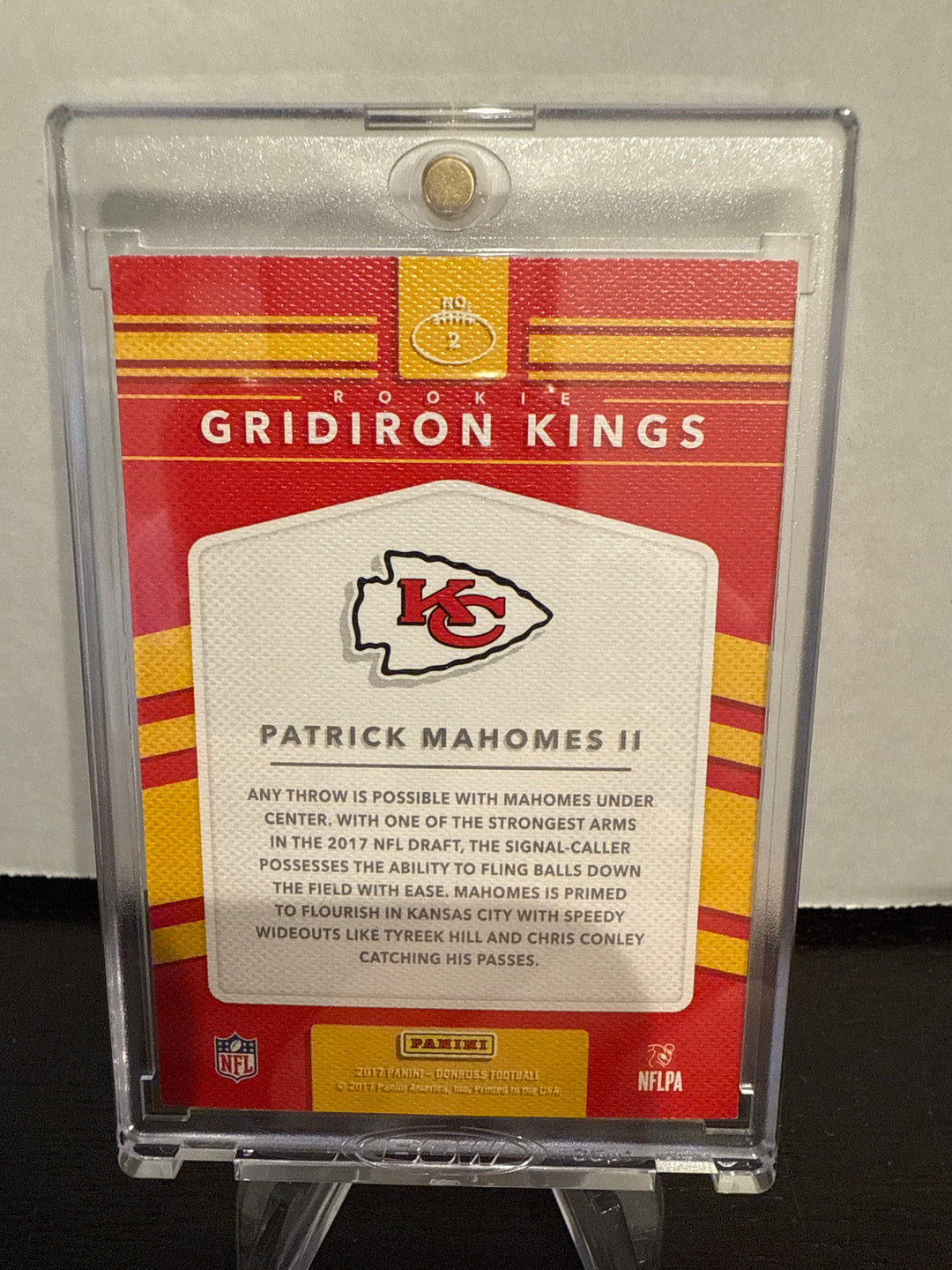 Patrick Mahomes 2017 Panini Donruss Rookie Gridiron Kings