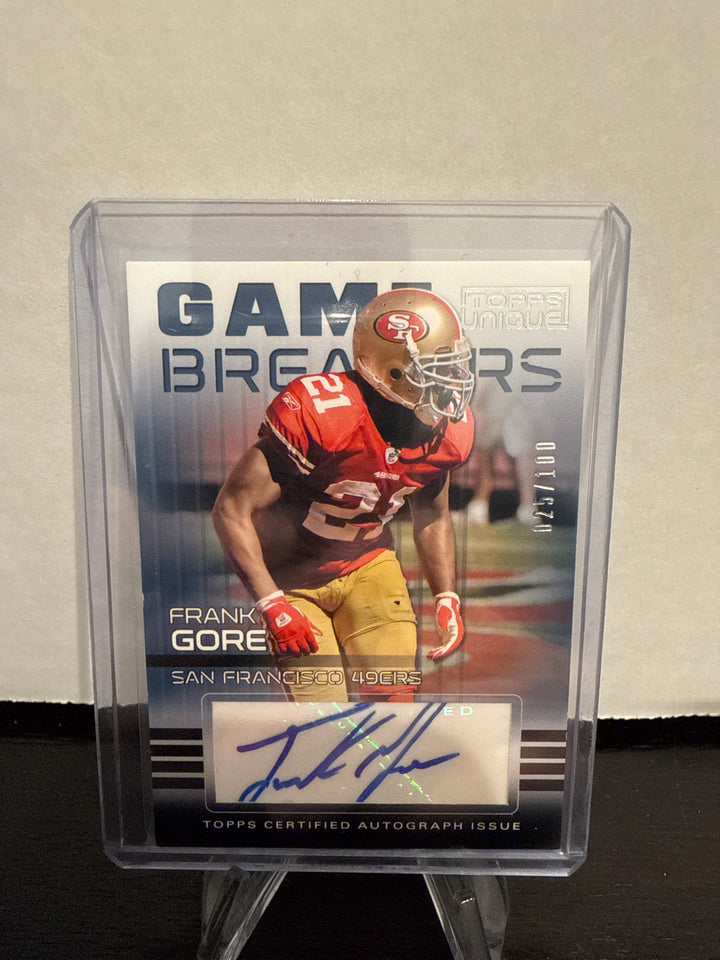 Frank Gore 2009 Topps Unique Game Breakers Auto, 25/100