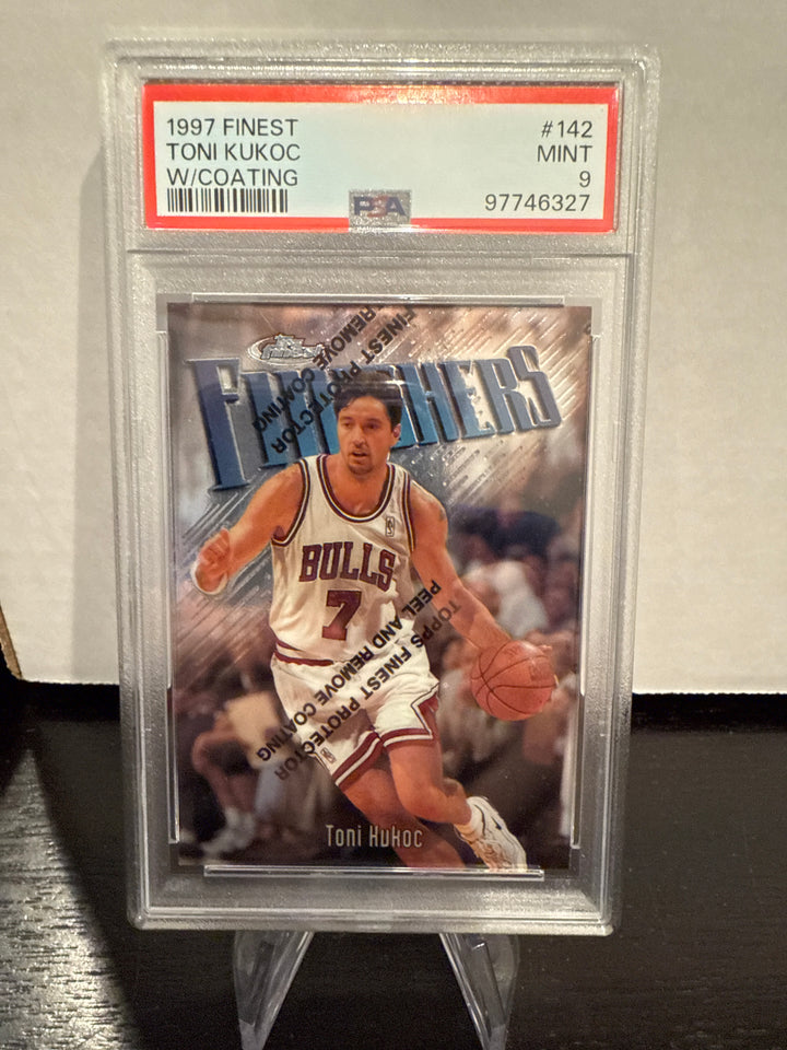 Toni Kukoc 1997 Topps Finest with Coating, PSA 9 Mint