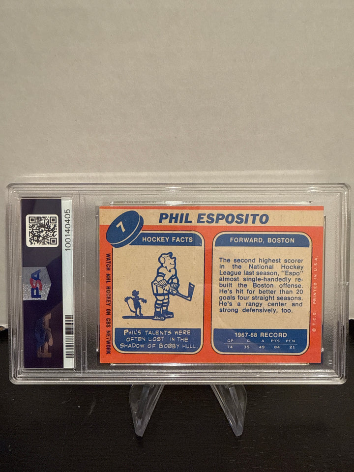 Phil Esposito 1968 Topps, PSA 3