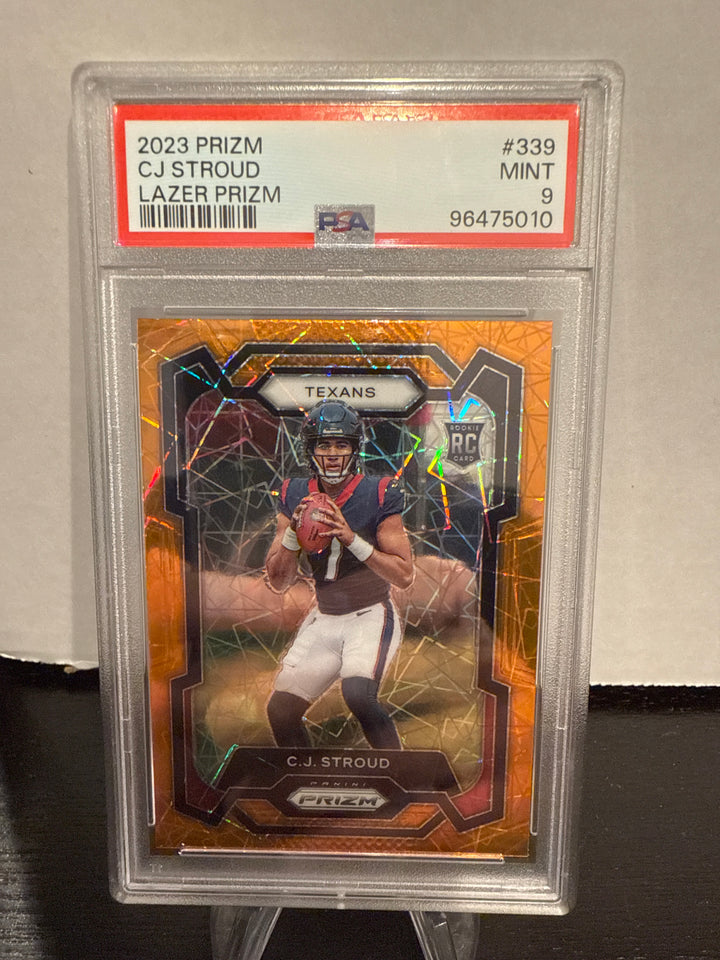 CJ Stroud 2023 Panini Prizm Lazer Prizm Rookie, PSA 9 Mint