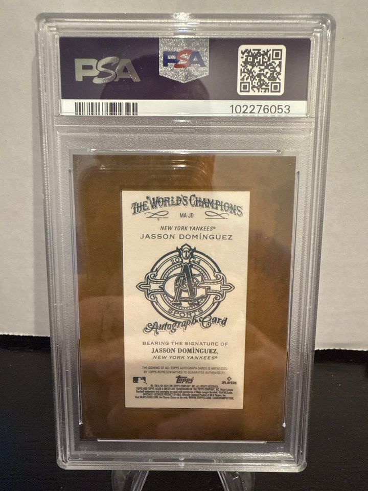 Jasson Dominguez 2024 Topps Allen & Ginter Mini Framed Rookie Auto, PSA 9 Mint