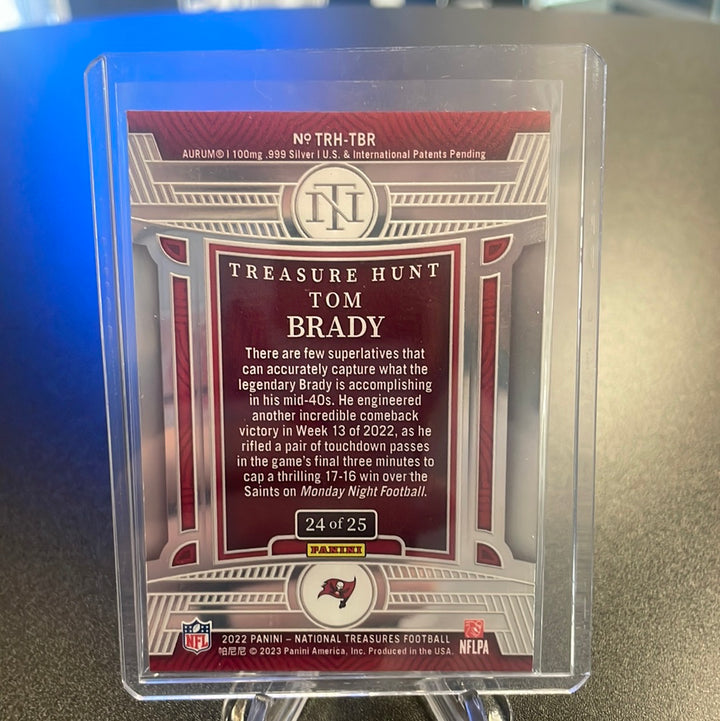 Tom Brady 2022 Panini National Treasures Treasure Hunt Pure Silver, 24/25