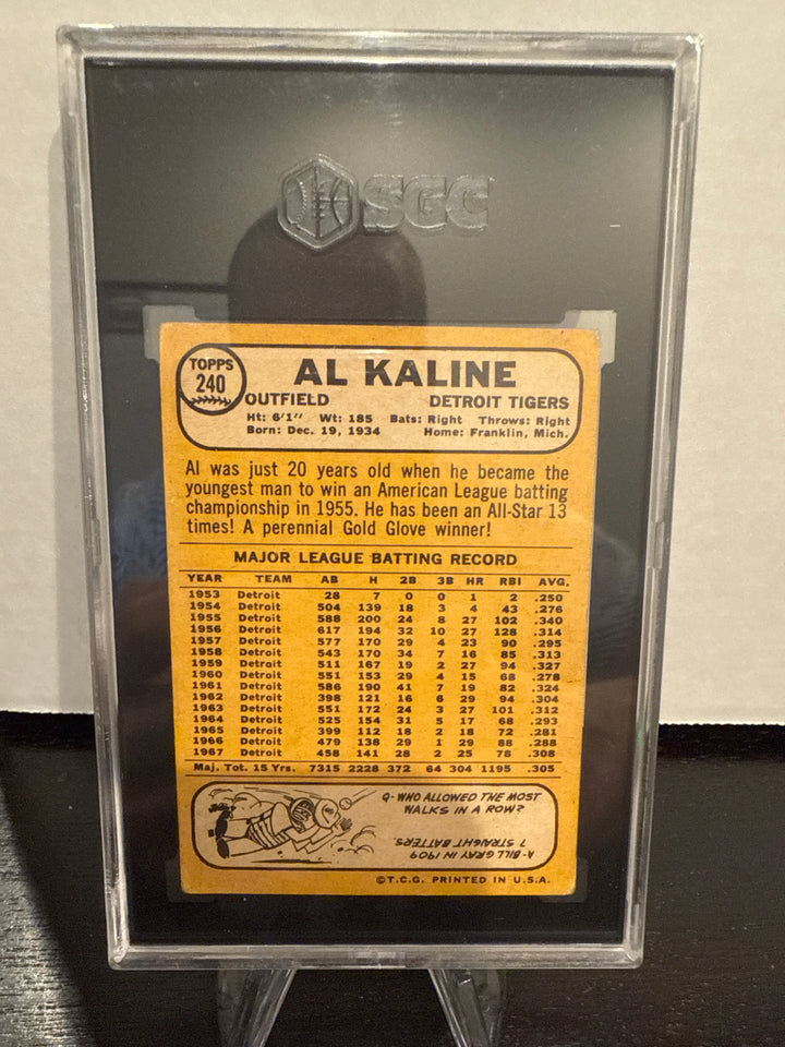 Al Kaline 1968 Topps, SGC 3