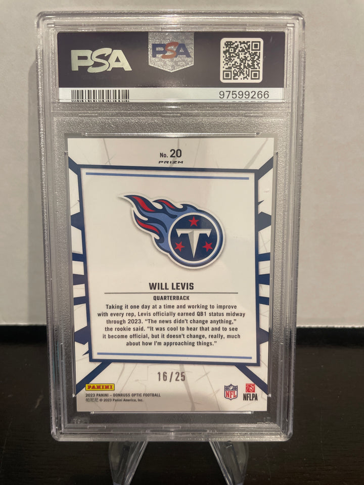 Will Levis 2023 Panini Donruss Optic My House Black Pandora Rookie, PSA 9 Mint