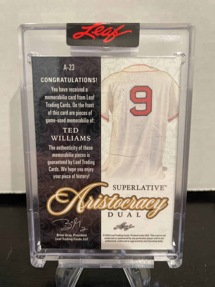 Ted Williams 2023 Leaf Superlative Aristocracy Dual Relic, 2/4