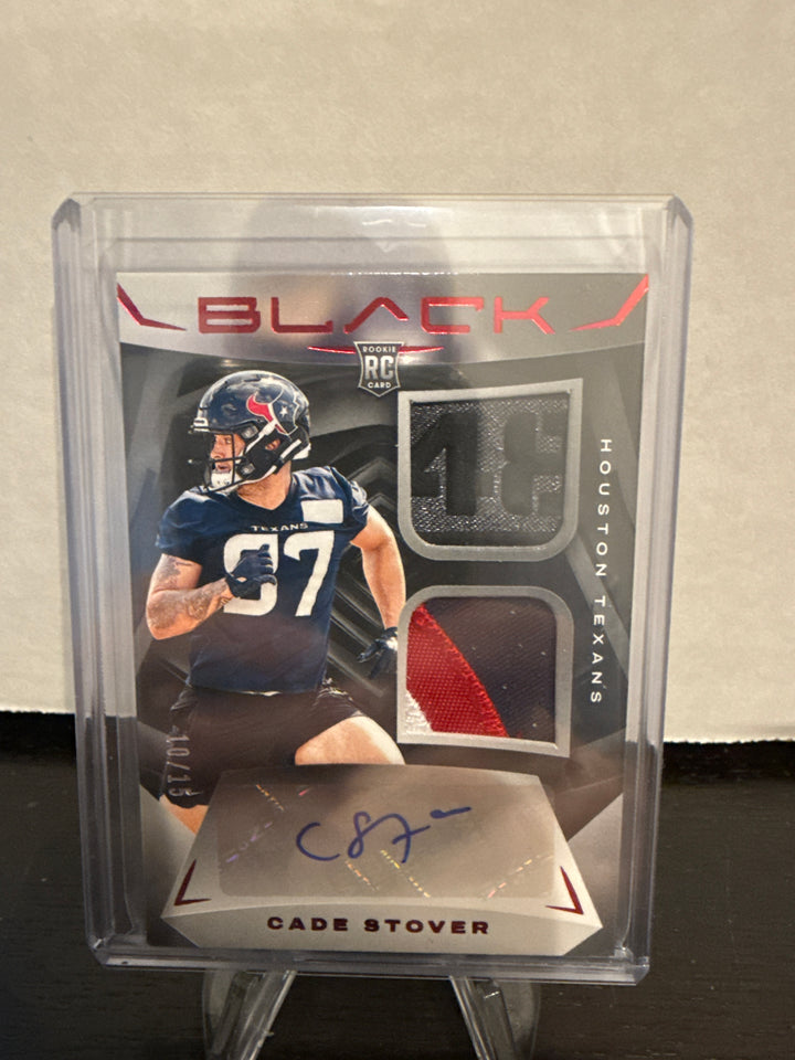 Cade Stover 2024 Panini Black Rookie Patch Auto, 10/15