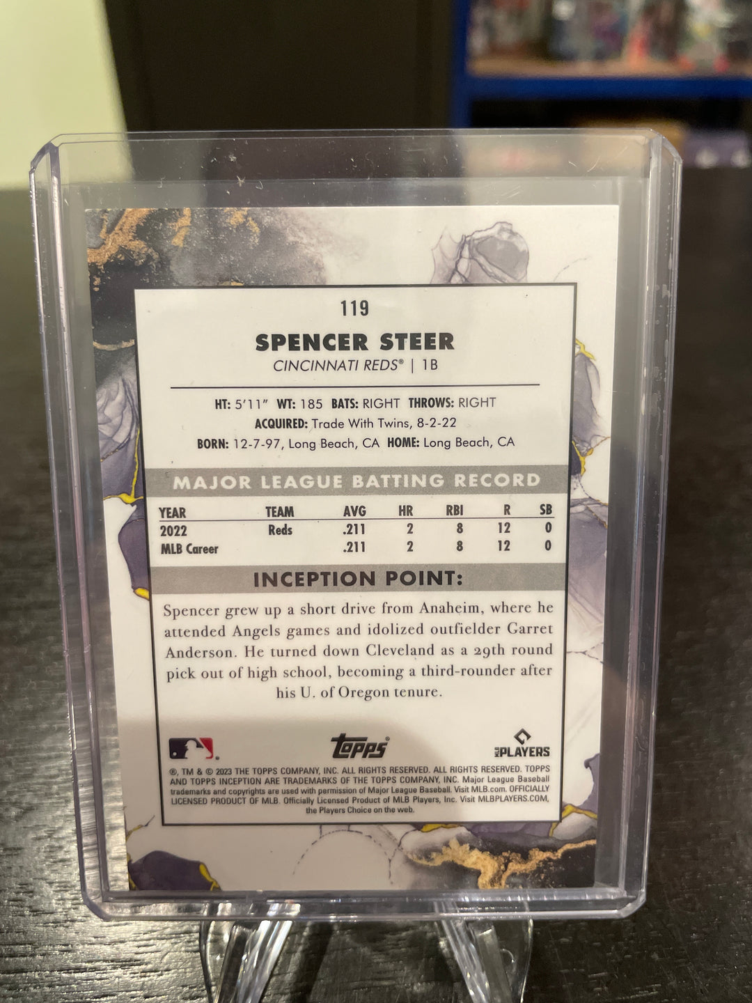 Spencer Steer 2023 Topps Inception Rookie Blue, 12/25