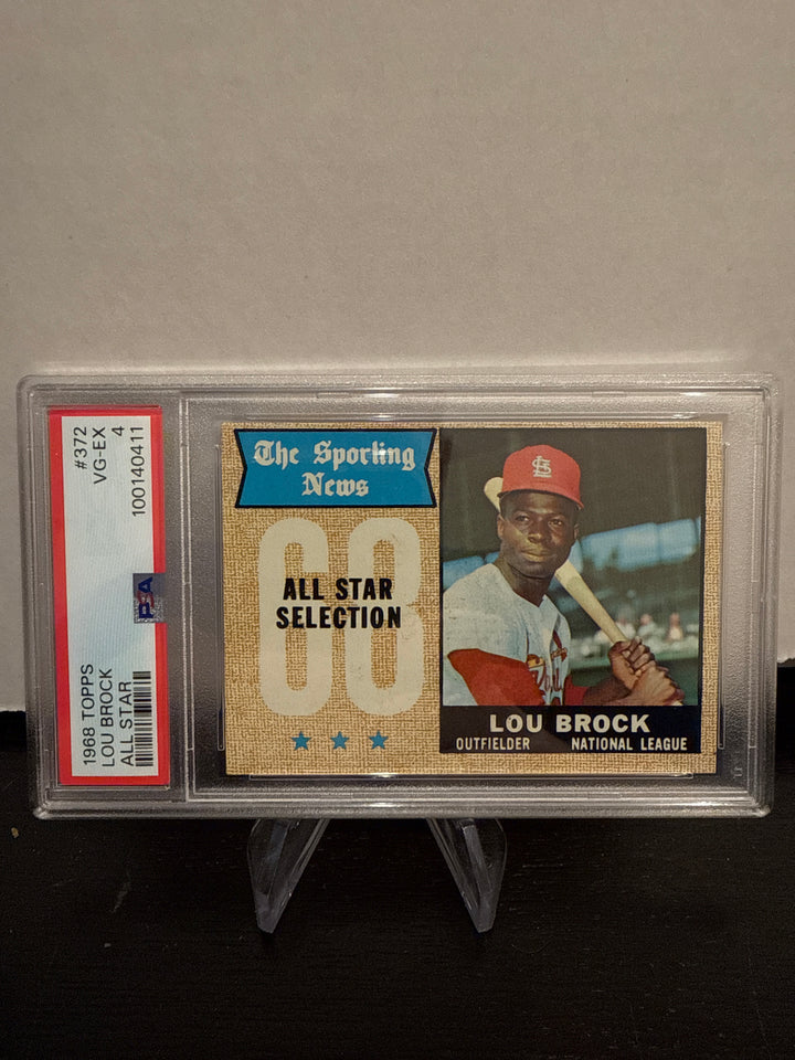 Lou Brock 1968 Topps Sporting News All Star, PSA 4