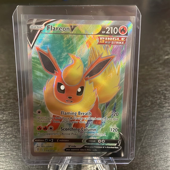 Pokémon TCG 2021 Flareon V Evolving Skies Full Art Ultra Rare, 169/203 ...