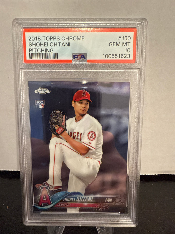 Shohei Ohtani 2018 Topps Chrome Pitching Rookie, PSA 10 Gem Mint