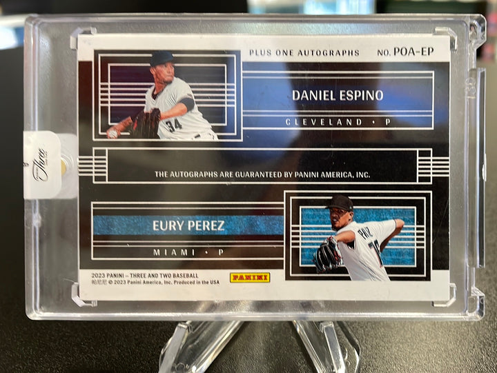 Daniel Espino/Eury Perez 2023 Panini Three & Two Dual Auto, 6/8