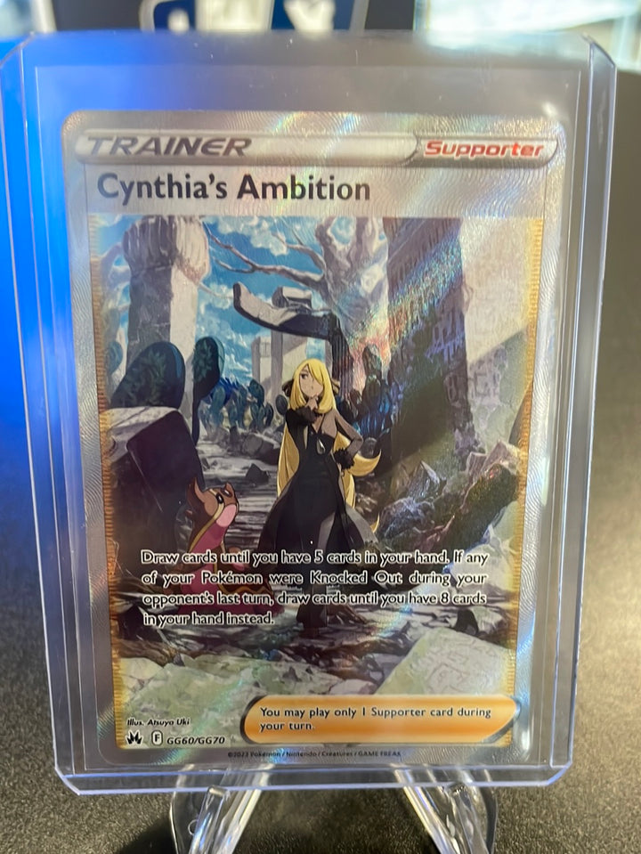 Pokemon TCG 2023 Cynthia's Ambition Crown Zenith Galarian Gallery Full Art Trainer Holofoil, GG60/GG70