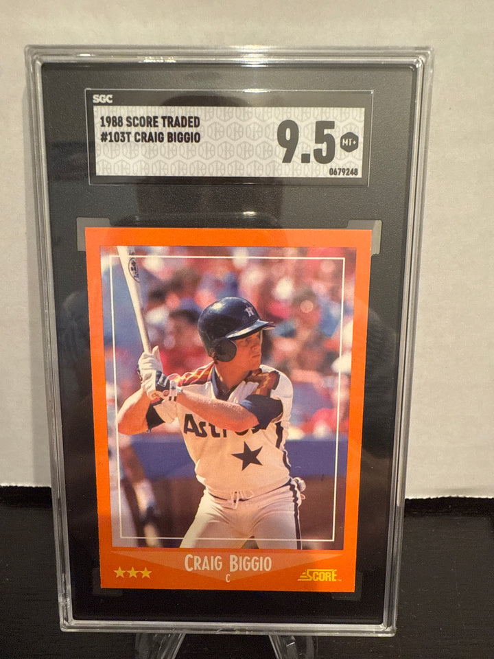 Craig Biggio 1988 Topps Traded Rookie, SGC 9.5