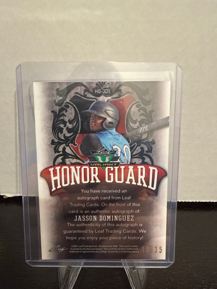 Jasson Dominguez 2021 Leaf Valiant Honor Guard Auto, 18/35