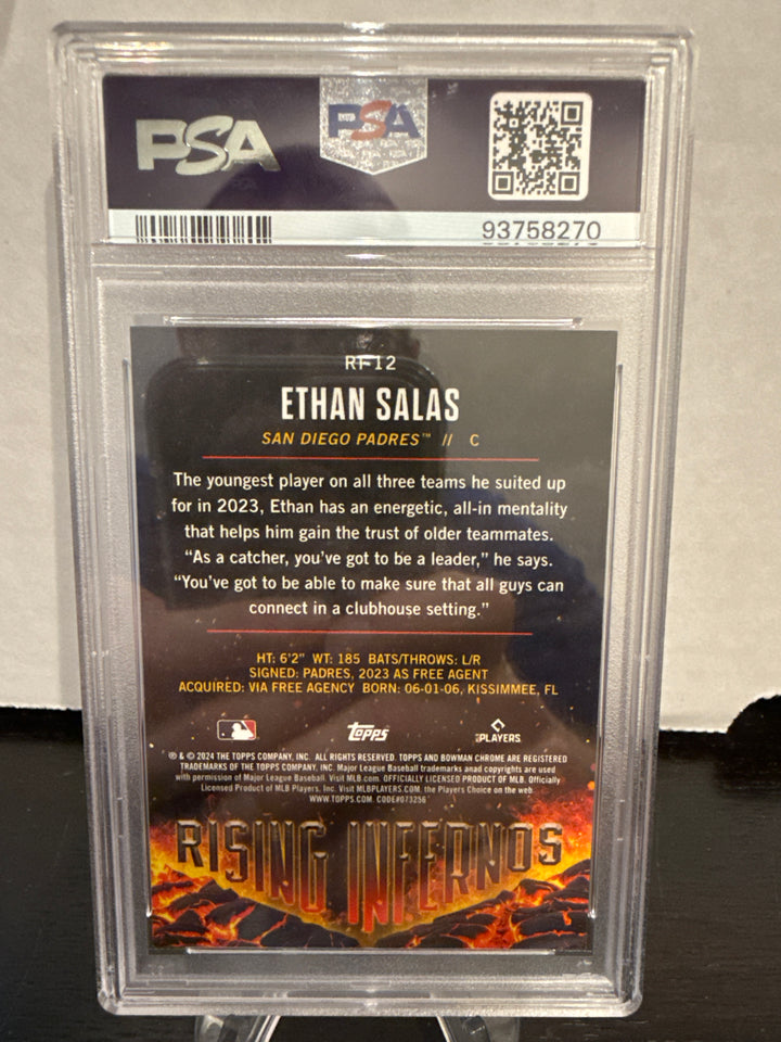 Ethan Salas 2024 Bowman Rising Infernos Green Refractor, 84/99, PSA 10 Gem Mint