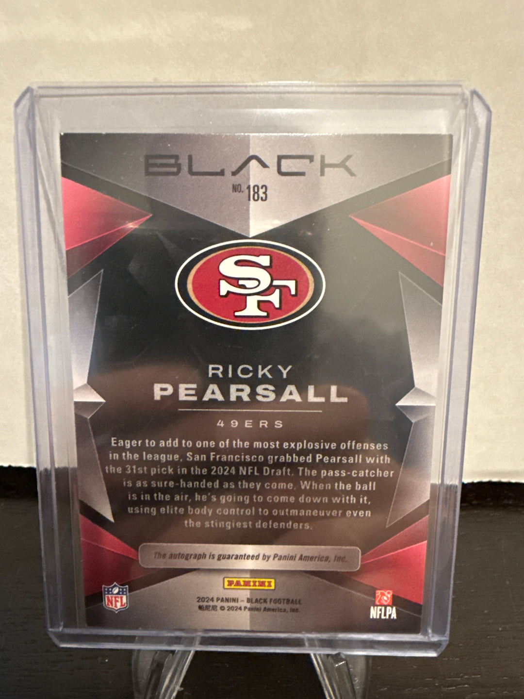 Ricky Pearsall 2024 Panini Black Rookie Auto, 053/199