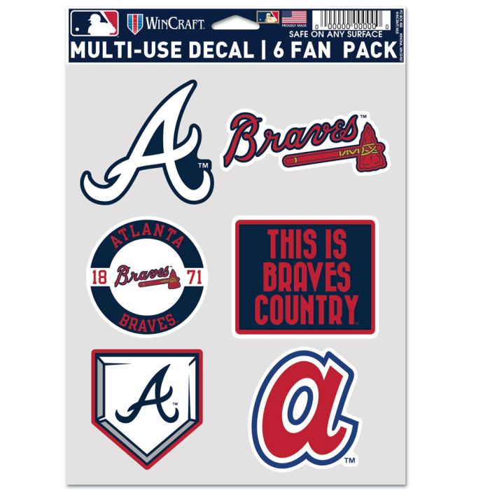 Atlanta Braves Multi Use Decal Fan Set