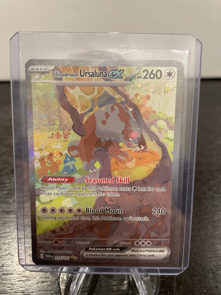 Pokemon TCG 2023 Bloodmoon Ursaluna EX Illustration Rare Twighlight Masquerade, 216/167