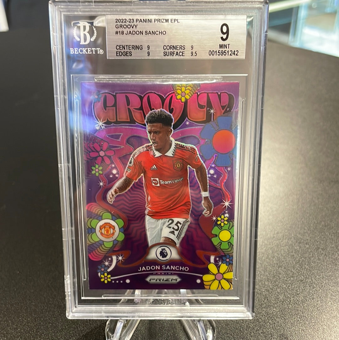 Jadon Sancho 2022-2023 Panini Prizm Groovy Case Hit, BGS 9 Mint