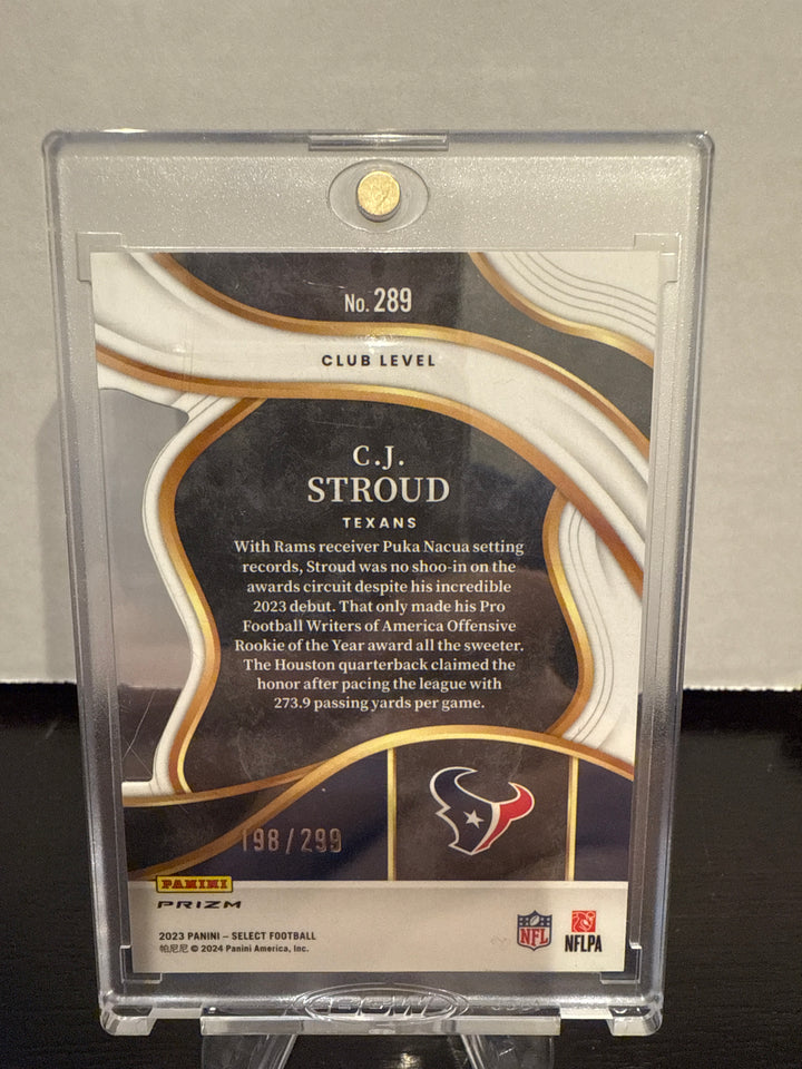 CJ Stroud 2023 Panini Select Bronze Die Cut Rookie, 198/299