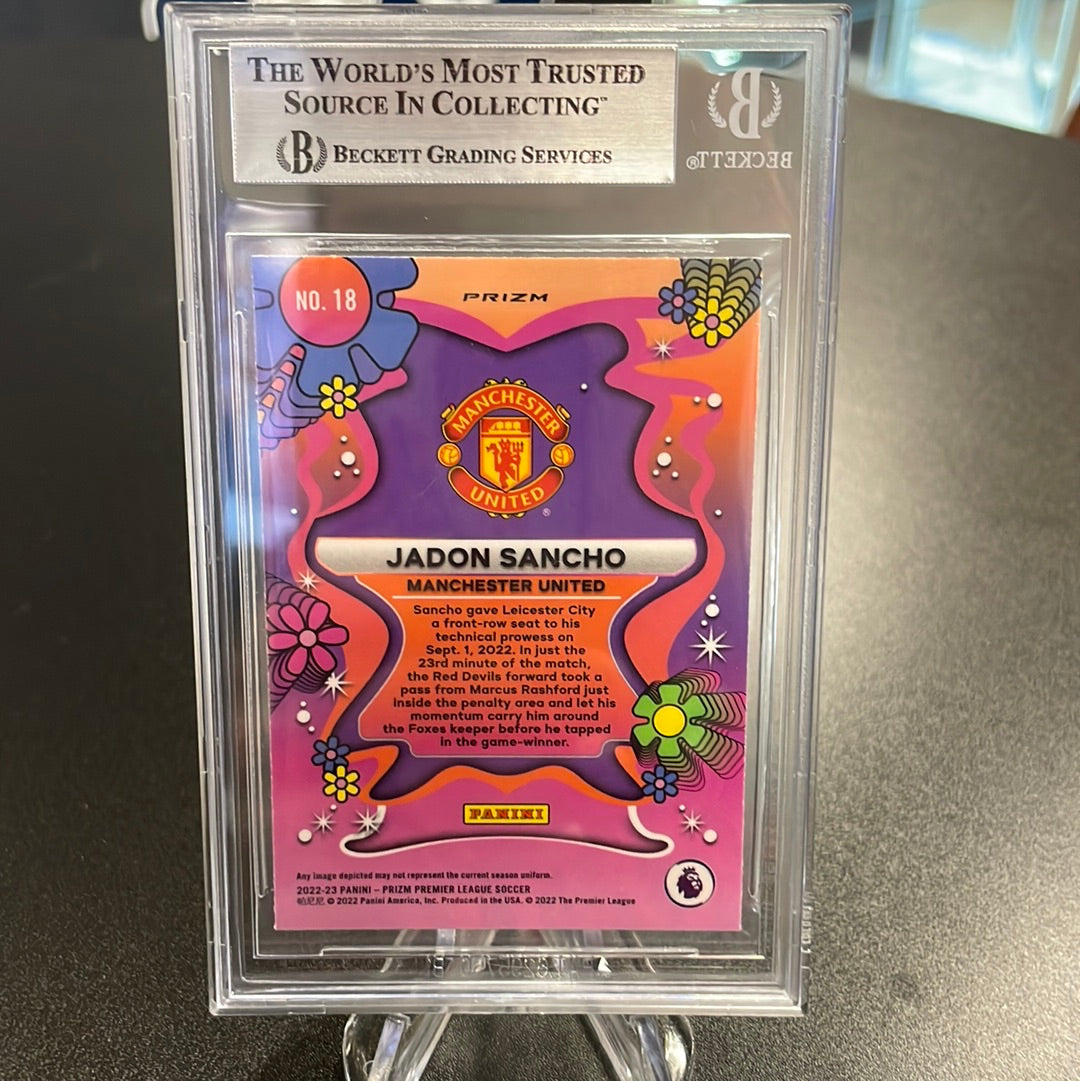 Jadon Sancho 2022-2023 Panini Prizm Groovy Case Hit, BGS 9 Mint