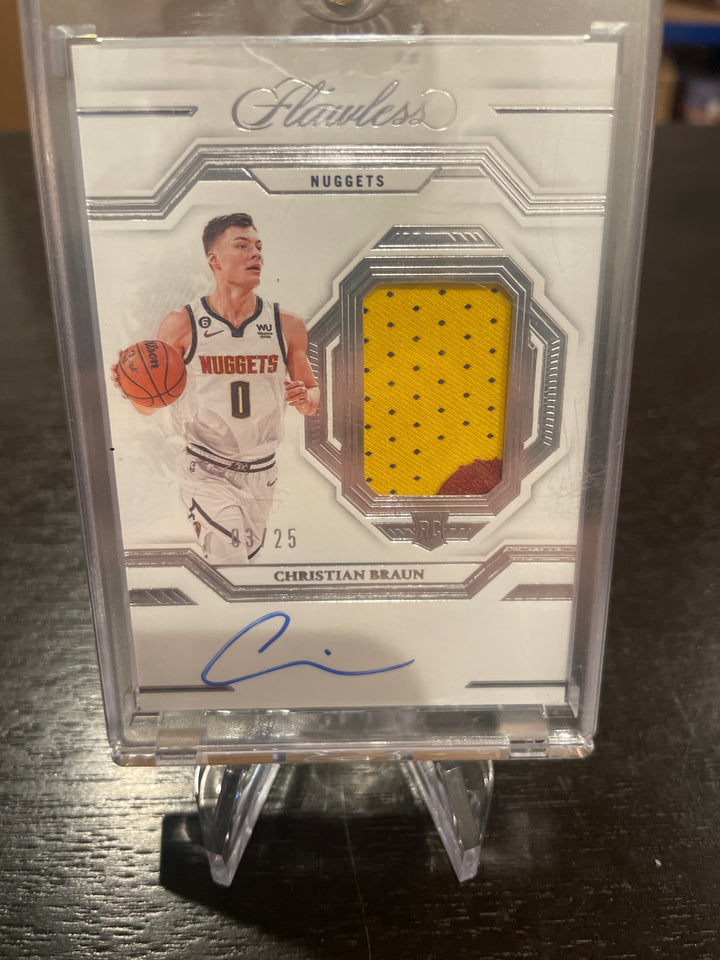 Christian Braun 2022-2023 Panini Flawless Rookie Patch Auto, 03/25