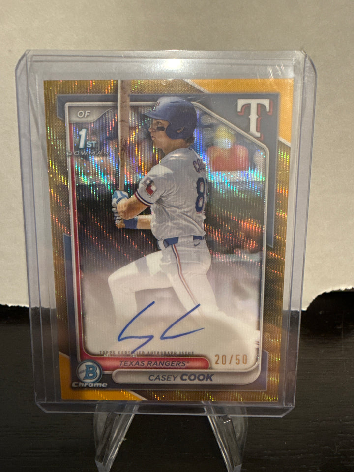 Casey Cook 2024 Bowman Chrome 1st Bowman Gold Shimmer Auto, 20/50