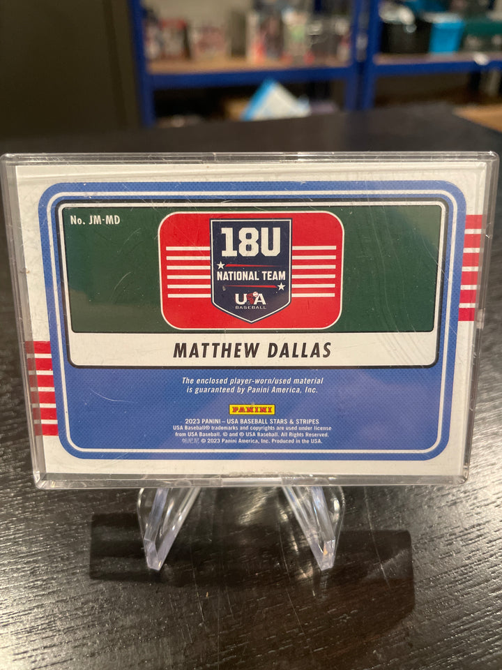 Matthew Dallas 2023 Panini USA Stars & Stripes Hat Button 1/1