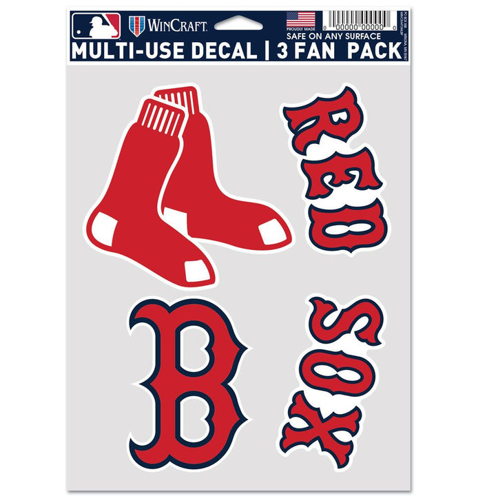 Boston Red Sox Multi Use Decal Fan Set of 3