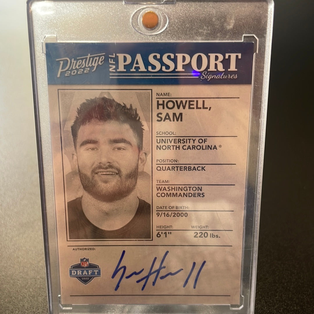 Sam Howell 2022 Panini Prestige Passport Rookie Auto