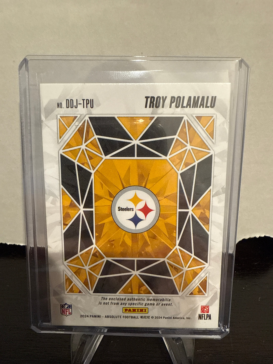 Troy Polamalu 2024 Panini Absolute Draft Diamonds Relic, 19/99