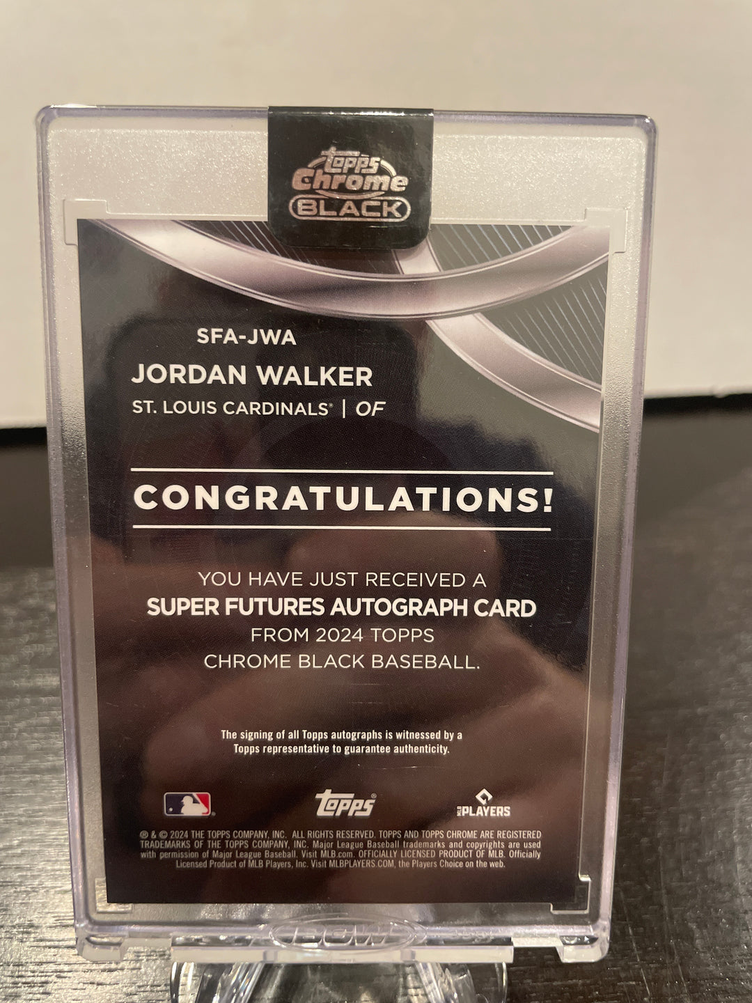 Jordan Walker 2024 Topps Chrome Super Futures Rookie Auto, 41/50