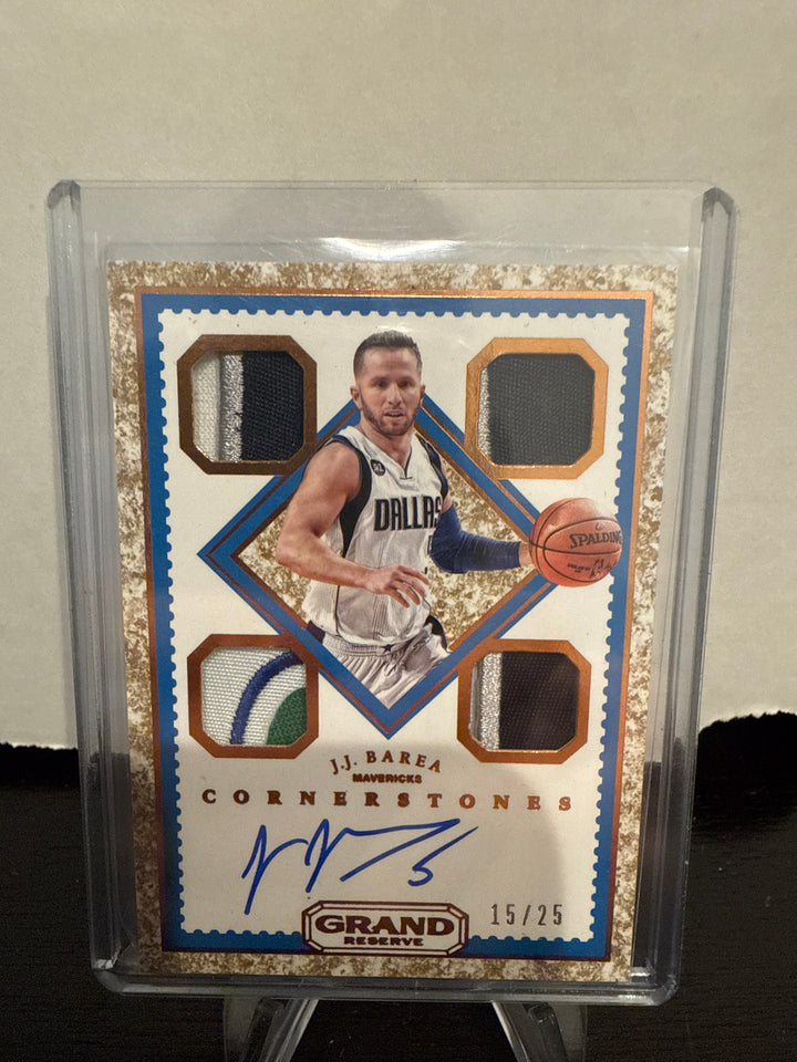 J.J. Barea 2017 Panini Grand Reserve Cornerstones Quad Relic Auto Gold, 15/25