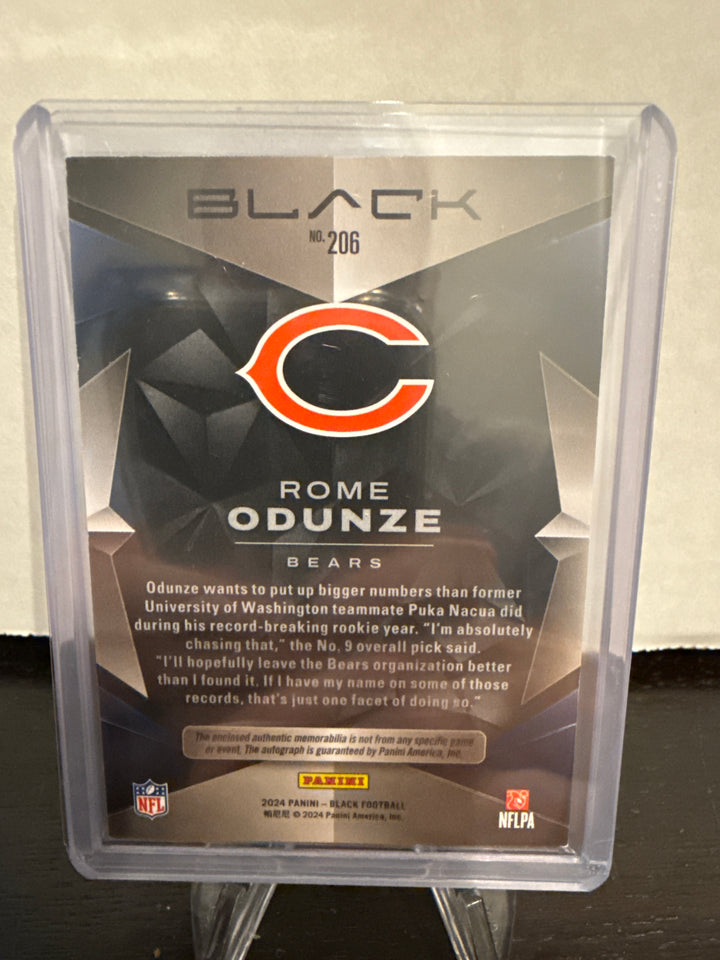 Rome Odunze 2024 Panini Black Rookie Patch Auto, 094/249