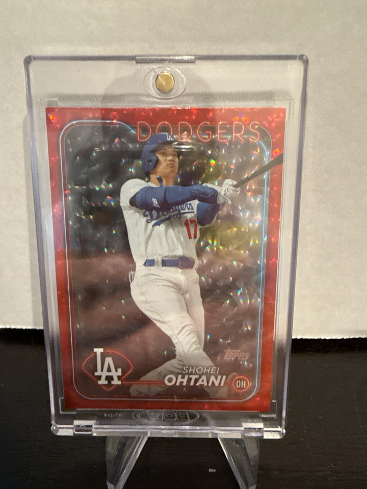 Shohei Ohtani 2024 Topps Series Two Red Crackle Foil, 075/199