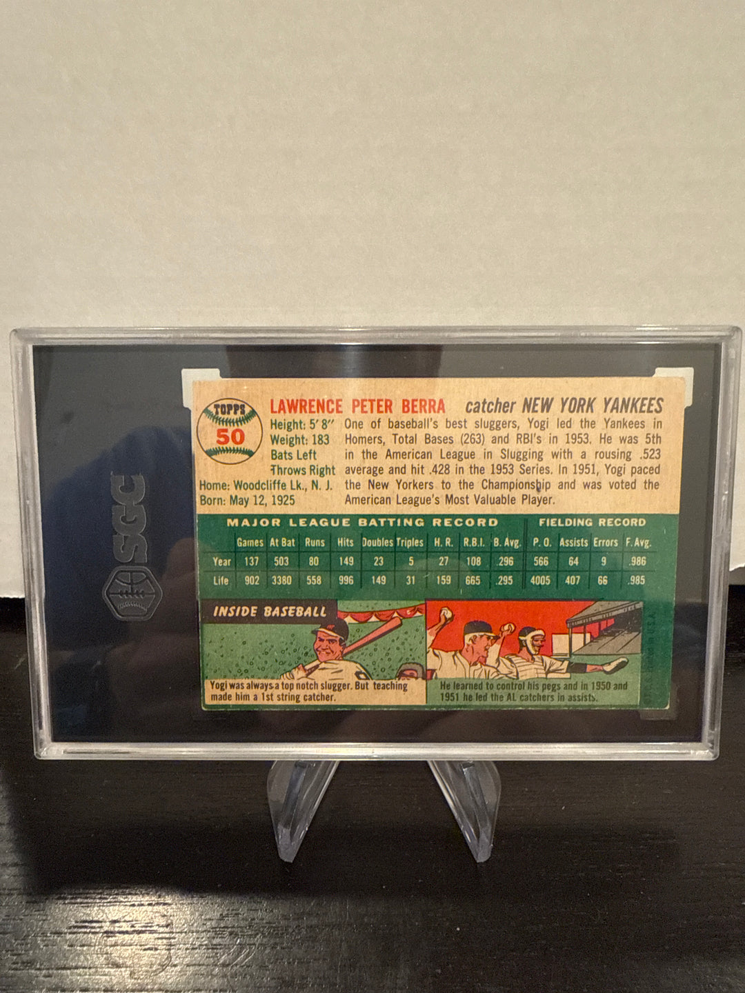 Yogi Berra 1954 Topps, SGC 4.5