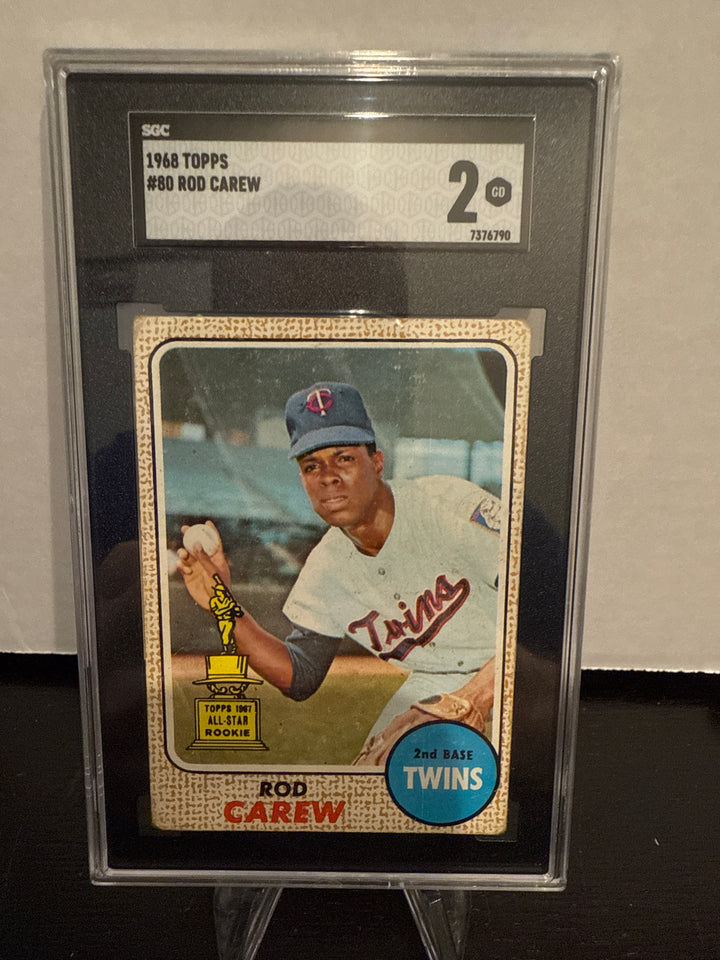 Rod Carew 1968 Topps All Star Rookie, SGC 2