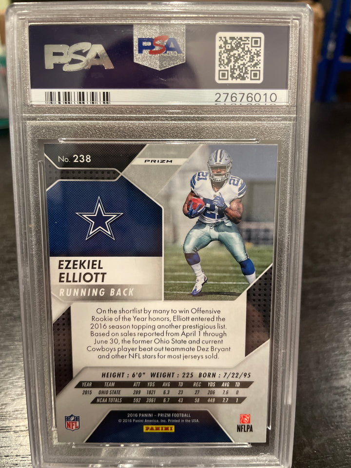 Ezekiel Elliot 2016 Panini Prizm Silver Rookie, PSA 10 Gem Mint