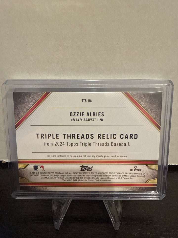 Ozzie Albies 2024 Topps Triple Threads Triple Relic, 2/3