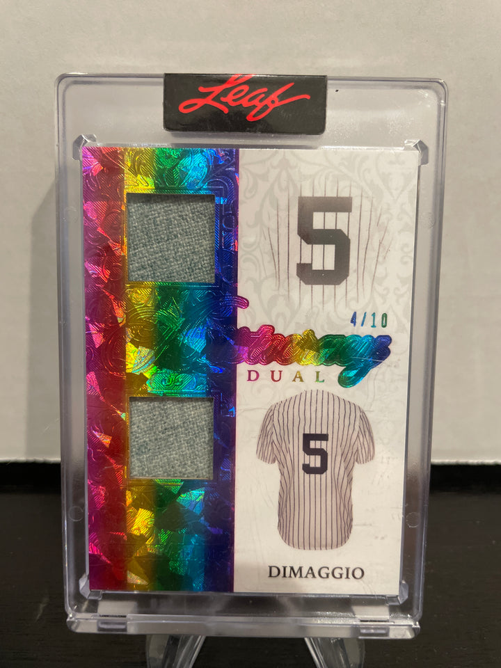 Joe Dimaggio 2023 Leaf Superlative Aristocracy Dual Relic, 4/10