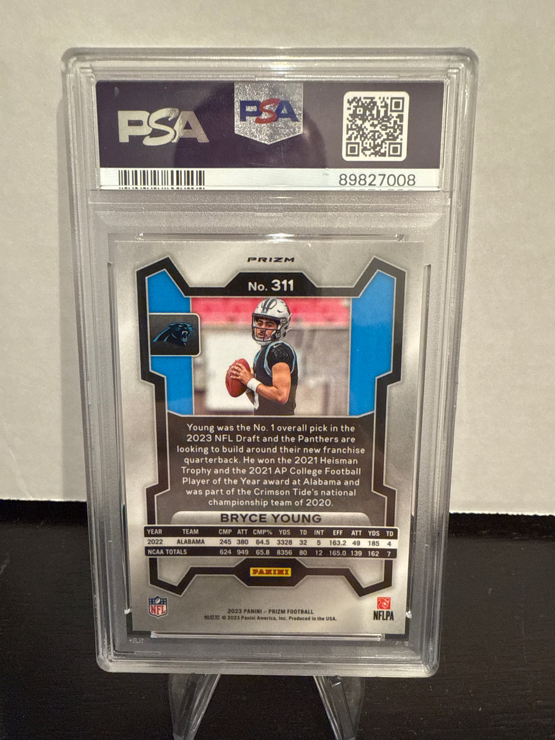 Bryce Young 2023 Panini Prizm Orange Disco Rookie, PSA 9 Mint