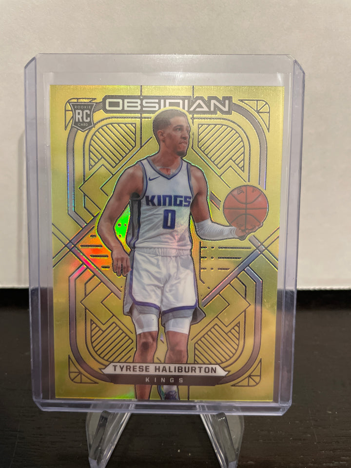 Tyrese Haliburton 2020 Panini Obsidian Green Etch Rookie