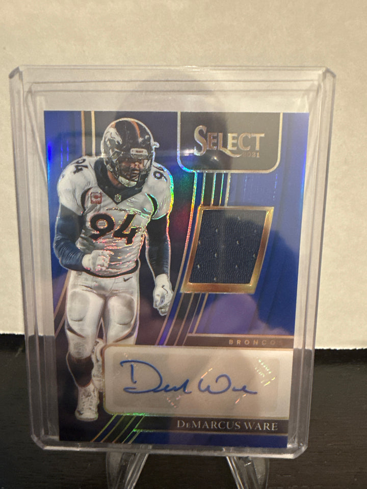 DeMarcus Ware 2021 Panini Select Patch Auto Blue, 39/49