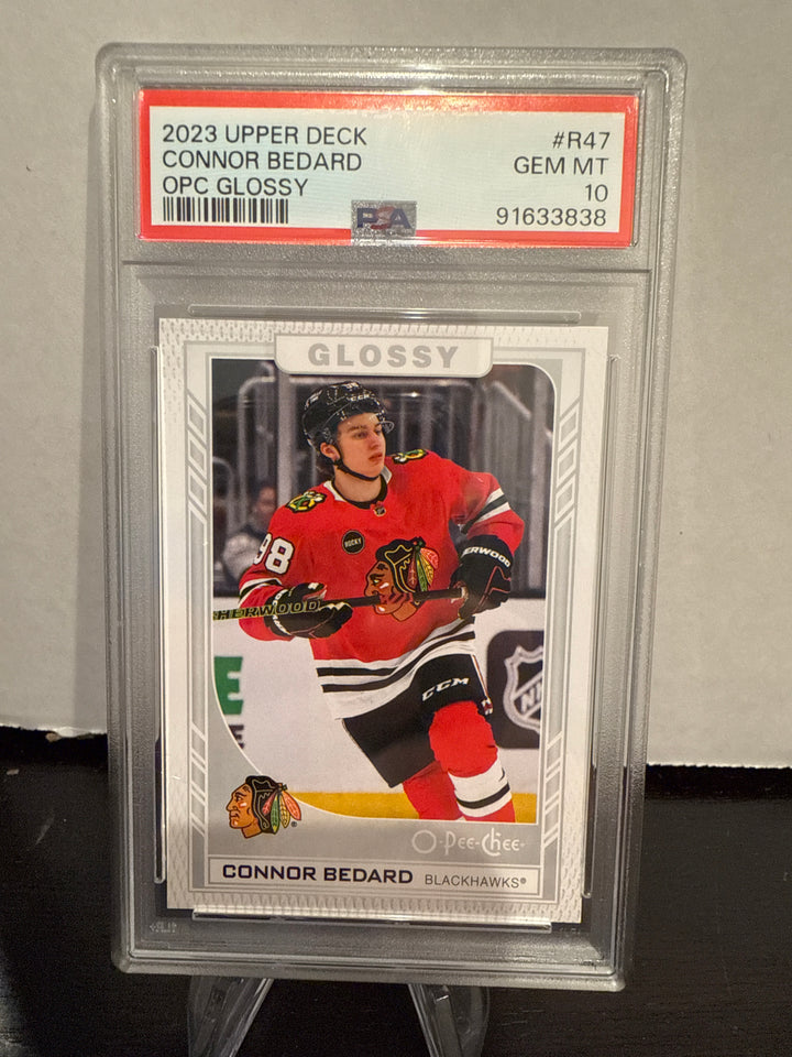 Connor Bedard 2023 Upper Deck O-Pee-Chee Glossy Rookie, PSA 10 Gem Mint