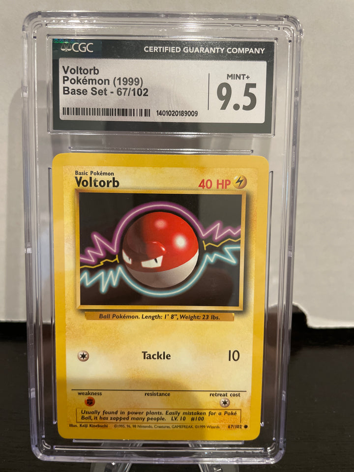 Pokemon TCG 1999 Voltorb Base Set, 67/102, CGC 9.5 Mint+